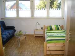 Zimmer 1, Ansicht auf die Schlafgelegenheit